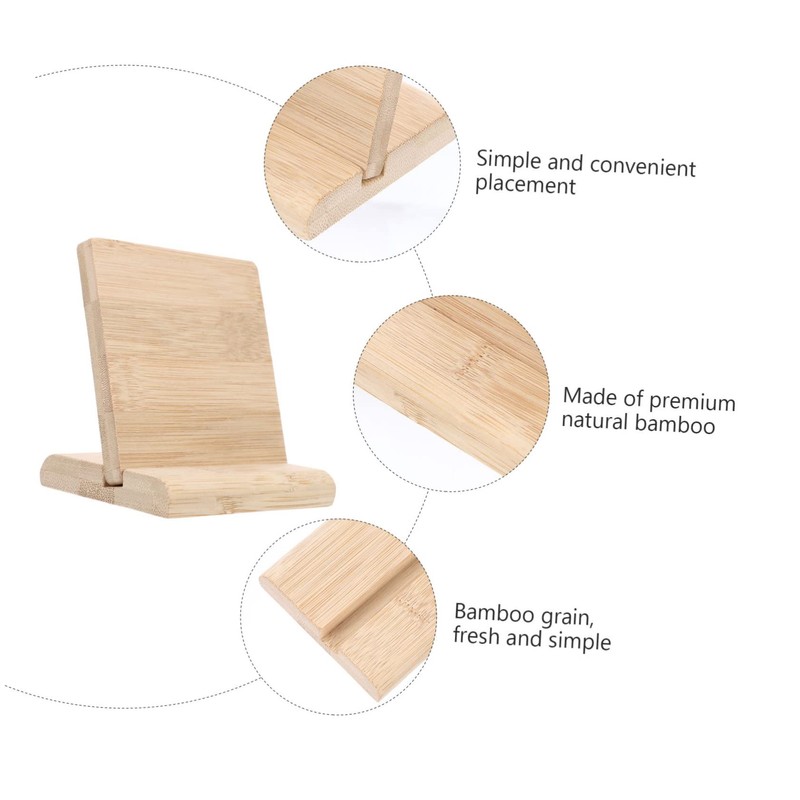 Operitacx 2 Sets Blank Bamboo Board Tabletop Sign Holder Store