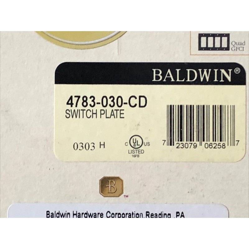 Baldwin 4783.030.CD Colonial Design Duplex with Triple Toggle Combo Switch