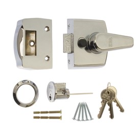 ERA 1430-37-1 40mm High Security Replacement Nightlatch - Chrome Effect Body , Grey