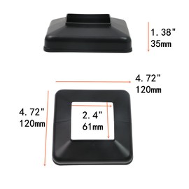 Tsnamay 6Pcs Flange Base Shoe for Railings 2.36"x 2.36"/60mm Post,Deck Posts Base Black Plastic Cover Flange Post Skirt Covers