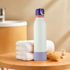 2pcs Silicone Boot for Owala FreeSip Twist Water Bottle 24oz,Applicable Anti-Slip Protective Sleeve for Owala FreeSip Twist,Anti-Slip Bottom Protective for Owala FreeSip Twist (Purple)