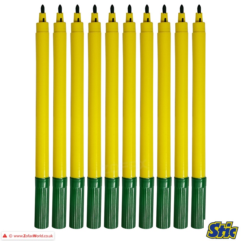 STIC ColorStix Felt Tip Pens, GREEN, Pack of 20, Colour