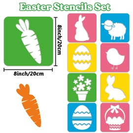 27pcs Easter Drawing Stencils for Kids 8 Inches Reusable Large Chalk Stencils Washable Happy Easter Templates Decorations for Painting on Wood Sidewalk Window Walls Fabrics