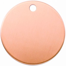 ABBECIAO 1-1/4" Round Copper Stamping Blanks, 14ga Thick Copper Tags Deburred for Pet ID Tags and Keychain Making (10 Pack)
