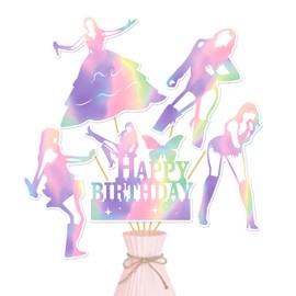 20pcs Singer Party Centerpiece Sticks Music Lover Birthday Party Decorations for Table Holographic Design Popular Singer Theme Centerpieces for Pop Music Singer Birthday Baby Shower Supplies