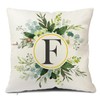 Snylcee Monogram Letter F Throw Pillow Covers Floral 18x18 Inch,