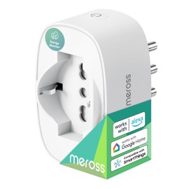 Meross Smart Socket with Current Measurement 16 A, WLAN Socket (Type C, F, L) with Timer, Voice and Remote Control, Electricity Meter for Balcony Power Plant, Works with Alexa, Google Home