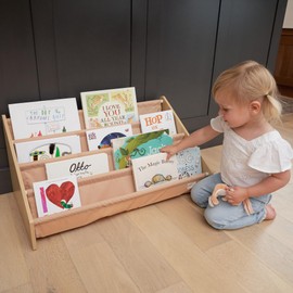 Decorative Bookshelf for Kids - Beautiful Shelf to Display All Books of Your Little One - The Perfect Nursery Organizer for Your Baby Girl or Boy´s Montessori Bedroom or Toddler Play Room Decor
