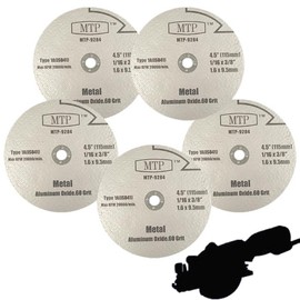 MTP 5X Abrasive Metal Cut Off Dsc AD 4.5" x 3/8" for Rockwell RK3441K Worx RW9283 (Metal Cut Off Disc)