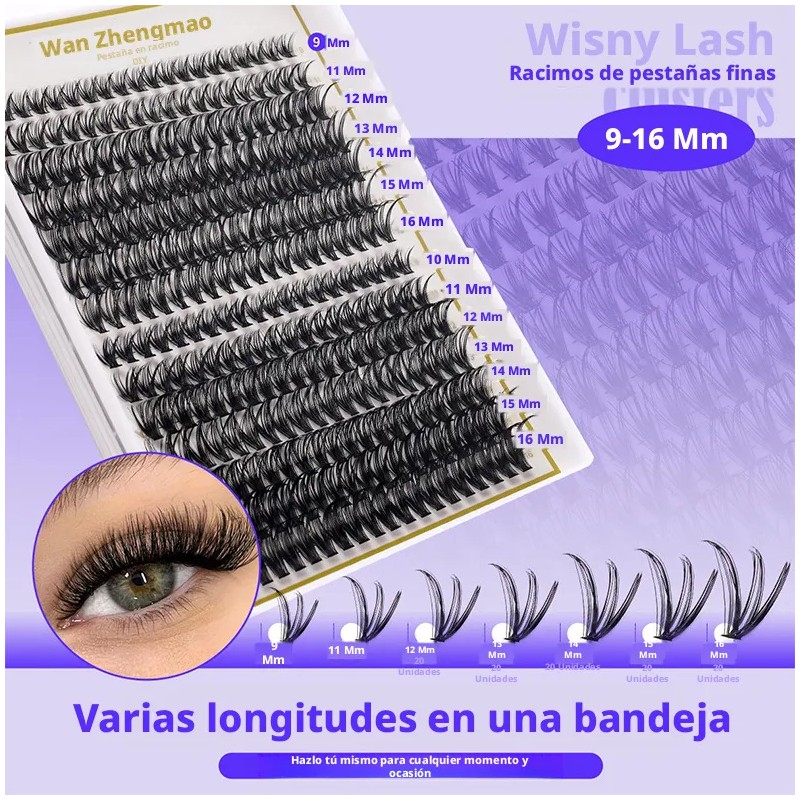 Kit De Pestañas Postizas Por Secciones Para Hacer Tú Mismo