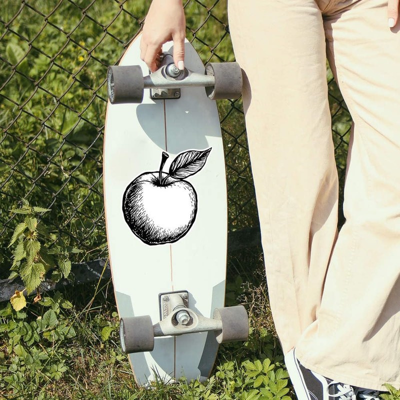 Large 210mm 'Apple with Leaf' Permanent Sticker Decal for Cars/Windows/Bins/Walls