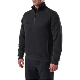 5.11 Tactical Men's Job Shirt 1/4 Zip 2.0, 100% Cotton Canvas, Style 72534, Black, XX-Large Tall