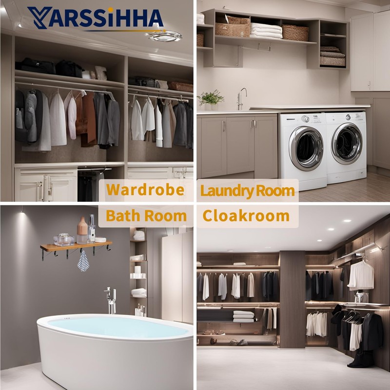 Yarssihha 2 Pack Closet Rod Bracket, 12 x 10.4 Inch