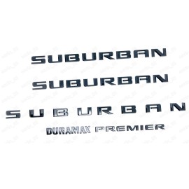 General Motors Gloss Black 2021-2025 Suburban Premier Durmax Door Rear Emblem Badge kit OEM