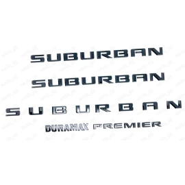 General Motors Gloss Black 2021-2025 Suburban Premier Durmax Door Rear Emblem Badge kit OEM
