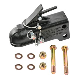 8SC82 Heavy Duty Cast Adjustable Trailer Coupler 2-5/16" Hitch Ball,15000LBS Capacity Channel-Mount Coupler with Hardware Kit Black