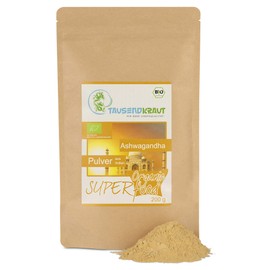 Ashwagandha Powder Organic (200 g) Superfood [Withania Somnifera, Ayurveda] Thousandwort