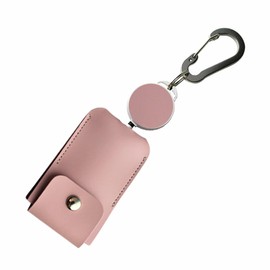 HERBE School Bag, Key Case for Commuting to School, Crime Prevention, With Reel, Genuine Leather, Key Cover, Cowhide Leather, Made in Japan, Pink