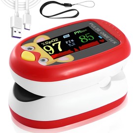 Oximetro pediatrico, oximetro digital recargable, puede monitorear la saturación de oxígeno en sangre, frecuencia del pulso y PI al mismo tiempo,...  