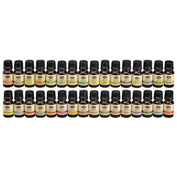 Aromatherapy Gift Set 32-10ml 100% Pure Therapeutic Grade Essential Oil