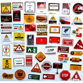 Funny Warning Sticker Stop Hazard Decals Prank Caution Stickers Crush Hazard High Voltage Decal Hardhat Helmet