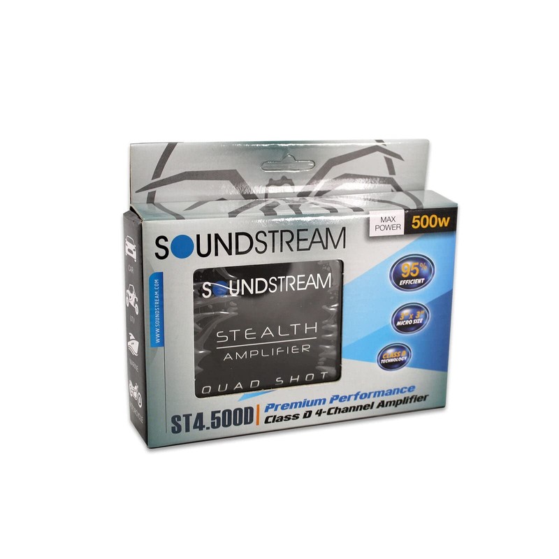 ST4.500D - Soundstream 4-Channel 500W Max Class-D Amplifier