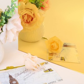 Enoin 2pcs 12 x 16 Inch Gold Mirror Acrylic/Plexiglass Sheet 0.118'' 1/8'' Thick, Non Glass Safety Reflective Mirror Sheet Laser Board Panel for Home and Commercial Use, DIY Craft, Wall Decor