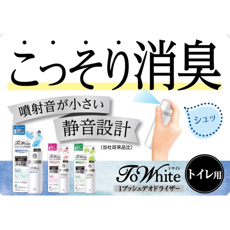 ToWhite 1 Push Deodorizer for Toilets, Classy Soap Scent, 1.7