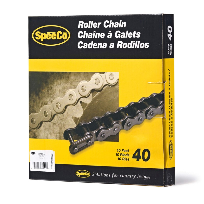 SpeeCo S06401 #40 Roller Chain x 10 Feet with Connecting