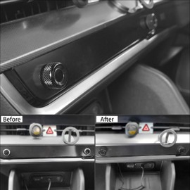 FUEISOF For Kia Sportage NQ5 2022-2025 Car Air Conditioning Gear Knob Cover Rings Aluminium (Black)