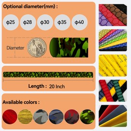 SoftShrink Green Camo Heat Shrink Tubing for Fishing Rods & Lacrosse Grips - Moisture Resistant, Professional Finish (25mm Diameter, 1.65 ft Length, Green Camo Color)