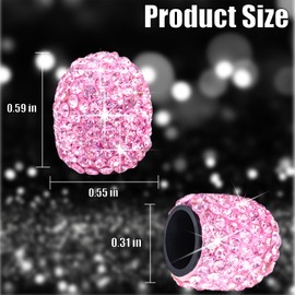 MEAJOO 8PCS Bling Crystal Diamond Tire Stem Valve Caps, Dustproof Car Wheel Tire Valve Caps Universal Tire Valve Stem Covers for Cars, SUV, Trucks, Bikes, Motorcycles, Bicycles (Pink)