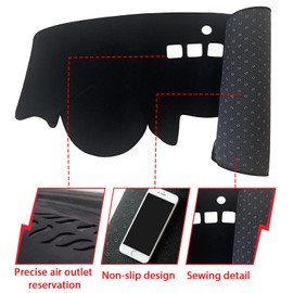 INUBOXES - Tapete antideslizante para tablero de salpicadero, compatible con Ford Fiesta 2009-2018 sin protector NAV (borde negro)