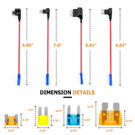 WeiSen 4 Types 12V Cars Add-a-Circuit and Fuse Kit - Dual-Slot Blade Fuse Holders with Mini MICRO2 ATC ATS Low Profile Tap dapter Compatible with Trucks SUVs Boats（12 Pack）