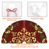 48" Christmas Tree Skirt, Red Gold Elegant Festive Pattern Pattern