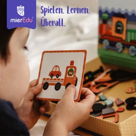 mierEdu Creative Magnetic Game Box Vehicles I Toy from 3 Years I Promotes Motor Skills & Imagination I For Home & as a Travel Game for Children I Magnetic Toy Children
