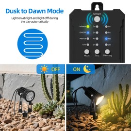 Outdoor Landscape Lighting Low Voltage, 4 Pack LED Spotlights with Timer Dimmer Transformer, Plug in for Yard Backyard Tree House 12V Warm White 2700K