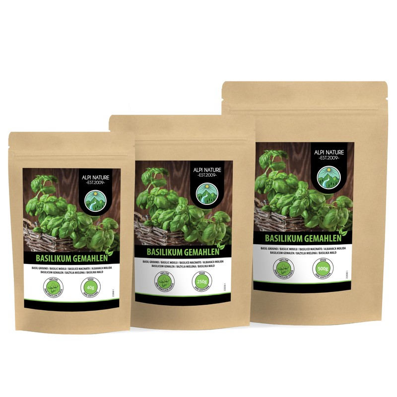 Ground Basil (250g, 8.8oz), Basil Powder, 100% Natural and Without