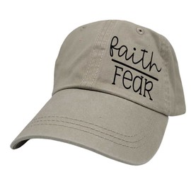 BHW Womens Christian CAPS and Religious Sayings Hats Trucker Style Hats (Faith-Fear-Stone)