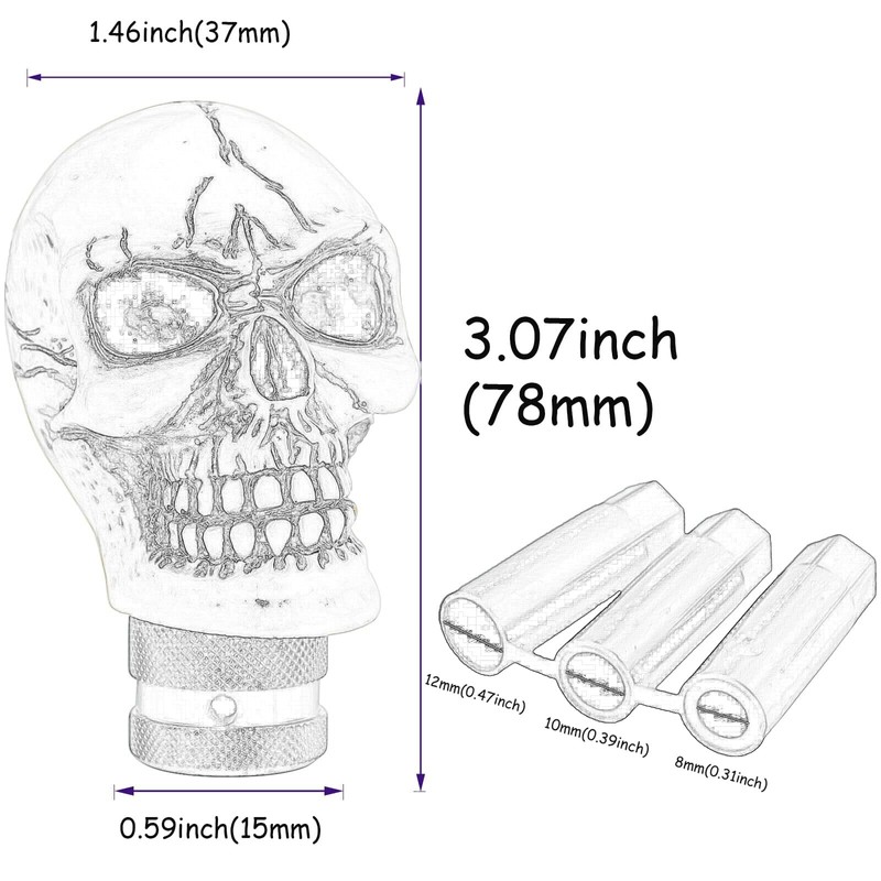 Temzzer Gear Shift Knob Skull Funny Car Shifter Handle Resin