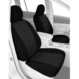 CalTrend Front Buckets Seats, Microsuede Seat Covers for 2005-2006 Jeep Grand Cherokee Charcoal Charcoal Insert with Black Trim