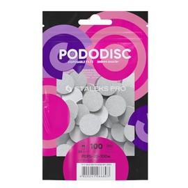 STALEKS PRO Expert PODODISC M - Abrasivos desechables para limas de pies (grano 100), limas abrasivas de capa de espuma suave para piel muy rugosa y apertura de grietas