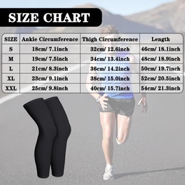 Skylety Compression Leg Sleeve Full Length Leg Sleeves Sports Cycling for Men Women, Running, Basketball(Medium,Black, Grey)