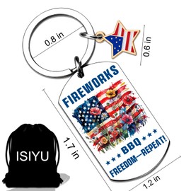 isiyu Dads Christmas Gifts Patriotic American Keychain/Service Veterans Gifts/Perfect for Proud Patriots, Gift for Christmas Motorcycles, Scooters, Cars Gift/Durable Men's Birthday gift for dad
