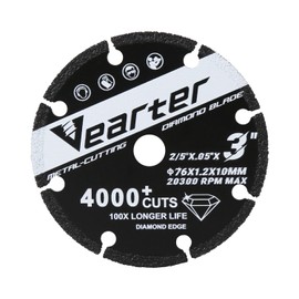 Vearter Diamond Cutting Wheel 76mm x 10mm (3 x 2/5") for Metal, Rebar, Steel and Iron Cutting Wheel 4000+ Times