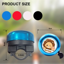 Children's Bicycle Bell with 1 Sticker in Different Patterns - Blue
