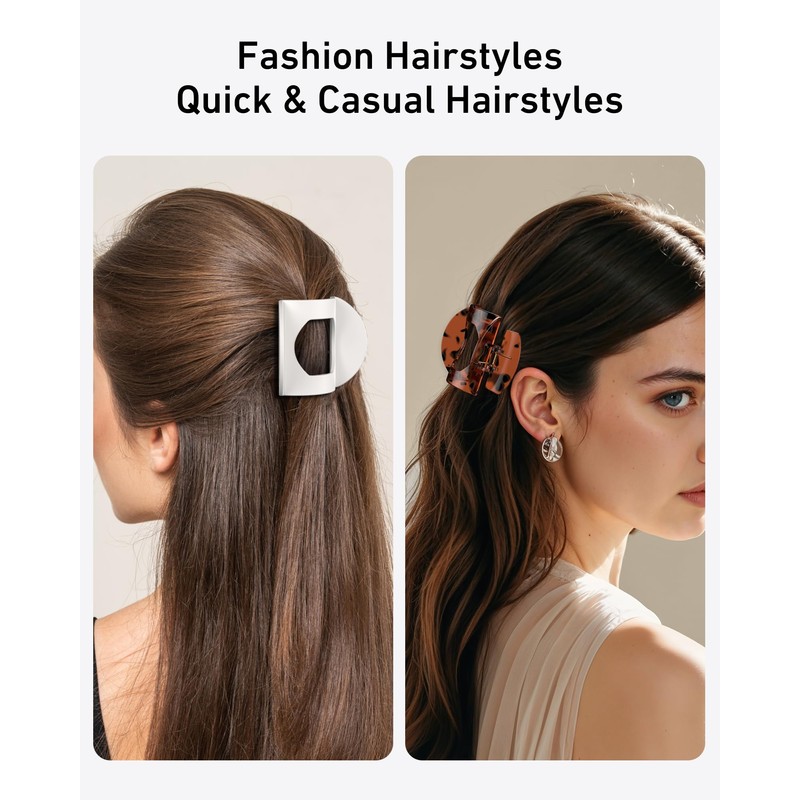 6 Pack Elegant Hair Claw Clips for Women – Durable