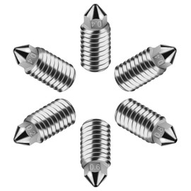 6pcs TZ-A1 Stainless Steel Nozzle a1 mini 0.2+0.4+0.6+0.8mm for Bambu a1 Mini Nozzles,Upgrade 500℃ High Temperature Wear-Ristant Removable Stainless Steel Nozzle for Bambu Lab A1Mini 3D Printer Hotend