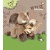 NICI Roll Pencil Case Elephant and Monkey Plush 26 x