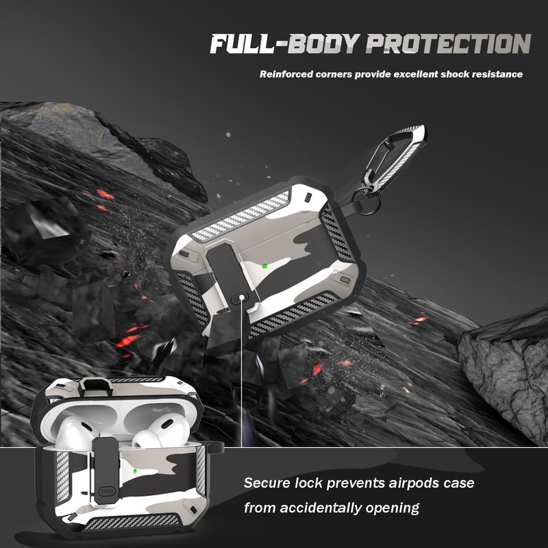 RFUNGUANGO AirPods Pro 2nd case protective case with cleaning kit,
